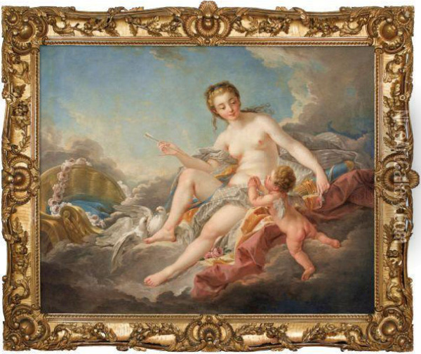 Venus Et Cupidon Oil Painting - Francois Boucher