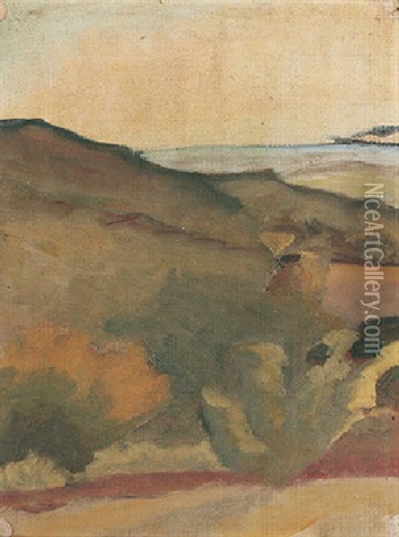 Kustlandskap Oil Painting - Ivan Agueli