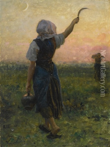 Fin Du Travail Oil Painting - Jules Breton