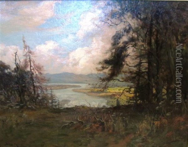 Evening Loch Oil Painting - Joseph Milne