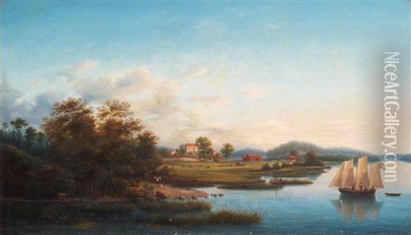 Viggbyholm Oil Painting - Carl Abraham Rothsten