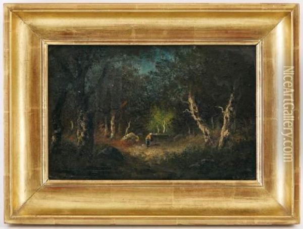 Promenade Ensous-bois Oil Painting - Narcisse-Virgile D Az De La Pena