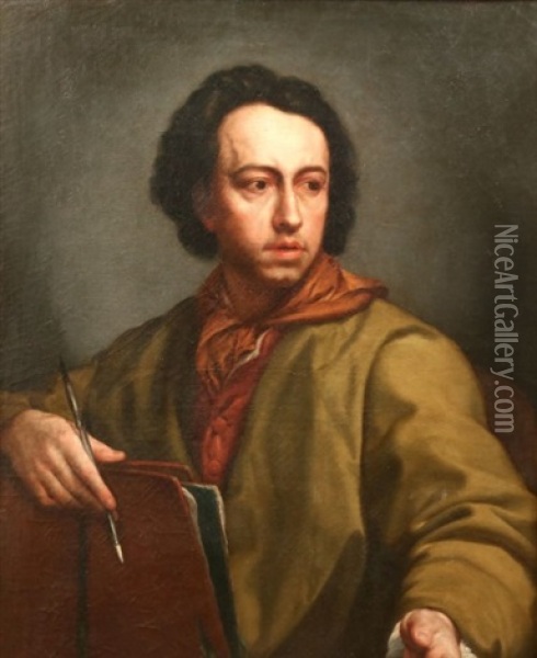 Autoportrait Oil Painting - Anton Raphael Mengs