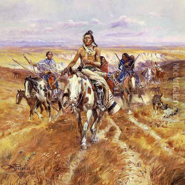 When the Plains Were His Oil Painting - Charles Marion Russell