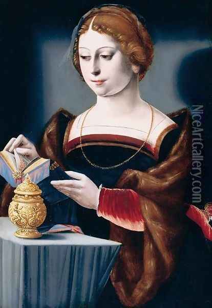 Mary Magdalen (2) 1525-50 Oil Painting - Master of the Parrot
