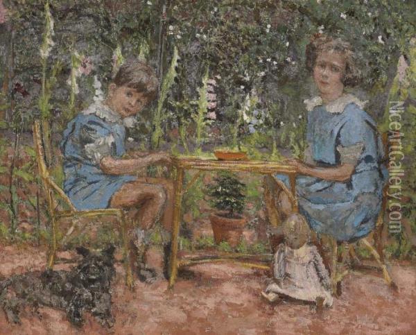 Les Enfants Bassiano Oil Painting - Jean-Edouard Vuillard