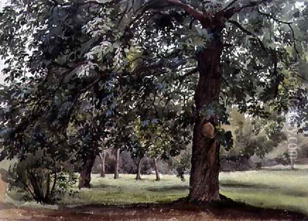 Landscape with Chestnut Tree in the Foreground Oil Painting - Thomas Collier
