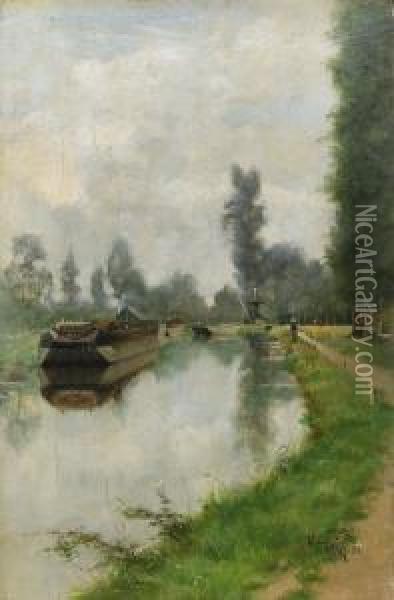 Vid Kanalen - Sommarmotiv Fran Grez Oil Painting - Julia Beck