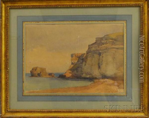 Saltwick Bay, Near Whitby, July 20.51 Oil Painting - William Callow