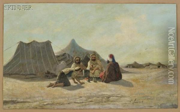 Desert Encampment Oil Painting - Francois Lauret