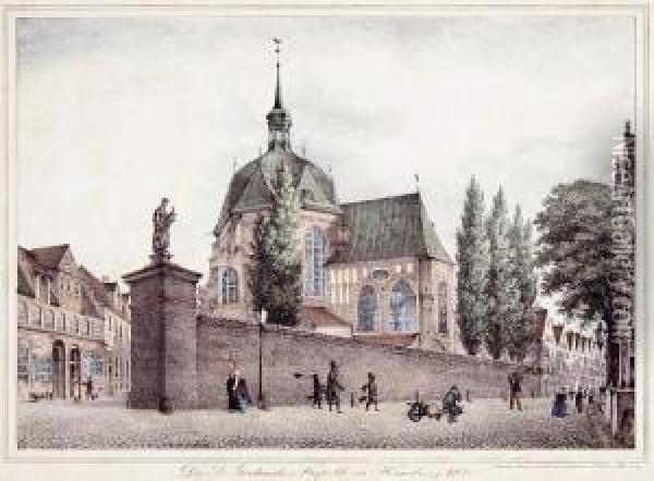 Die St. Gertruden Kapelle In Hamburg 1830 Oil Painting - Peter Suhr