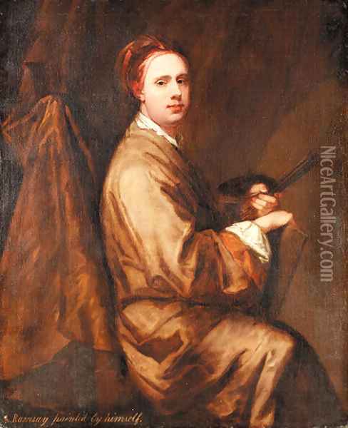 Portrait of the artist Oil Painting - William Aikman