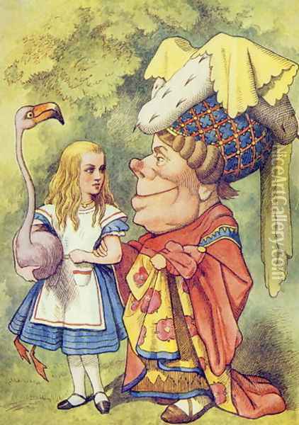 Alice with the Duchess, illustration from Alice in Wonderland by Lewis Carroll 1832-9 Oil Painting - John Tenniel