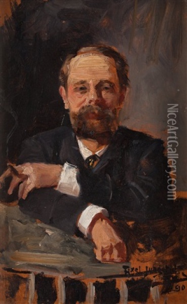 Portrait Of A Man Oil Painting - Axel Jungstedt