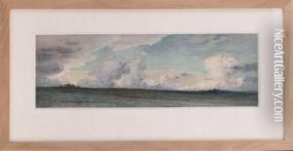 A Cloudy Sky Oil Painting - Henri Louis Foreau