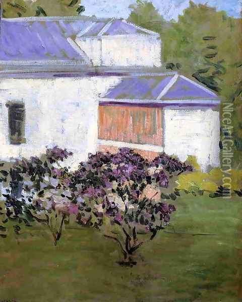 Yerres Part Of The South Facade Of The Casin Oil Painting - Gustave Caillebotte