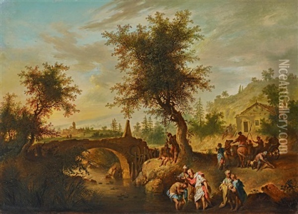 Taufe Christi Oil Painting - Johann Conrad Seekatz