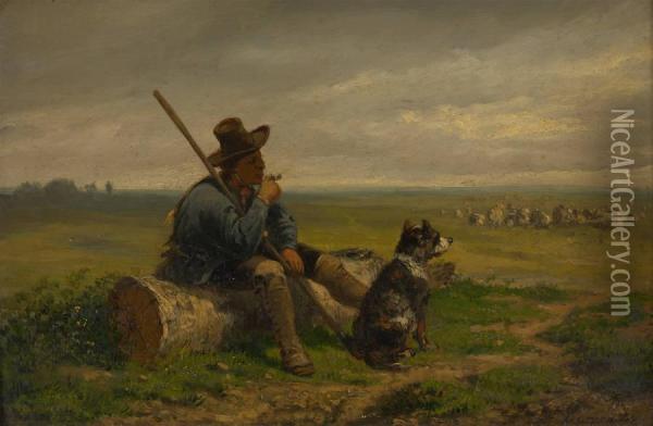 Le Gardien De Moutons Oil Painting - Evariste Carpentier