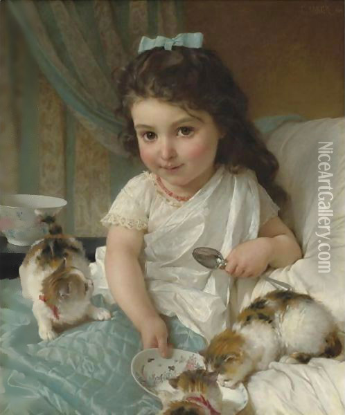 The Morning Meal Oil Painting - Emile Munier