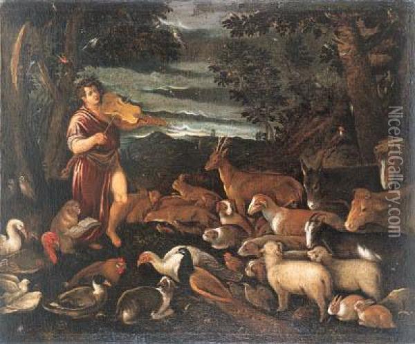 Orpheus Charming The Animals Oil Painting - Jacopo Bassano (Jacopo da Ponte)