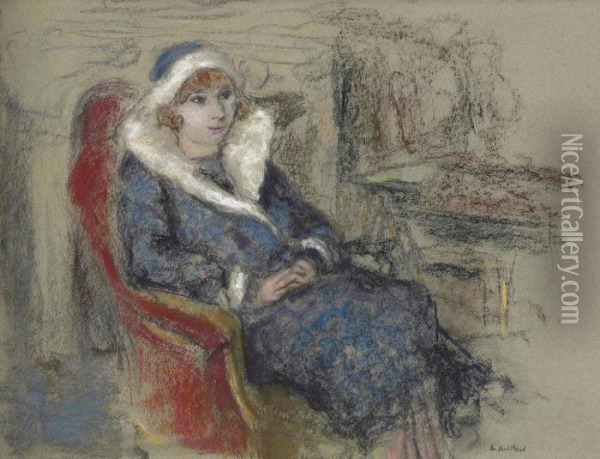 Madame Louis Viau Oil Painting - Jean-Edouard Vuillard