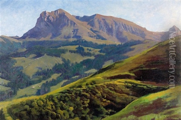Sonnige Partie Im Gebirge Oil Painting - Albert Lugardon