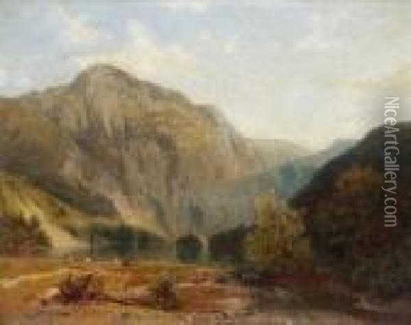 Bergsee. Oil Painting - Carl Rottmann