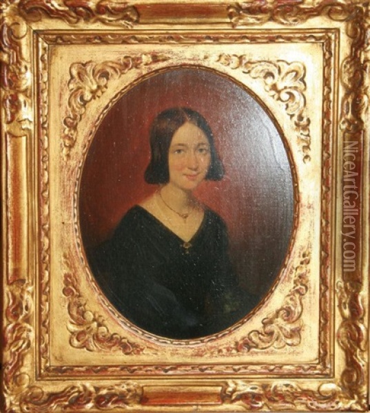 Portrait De Femme (+ Portrait D'homme En Redingote; Pair) Oil Painting - Jacobus Ludovicus Godinau