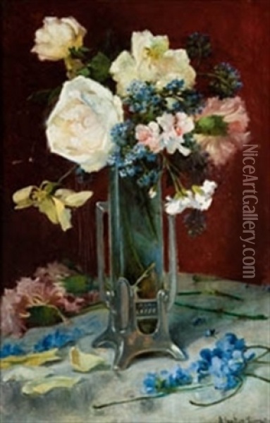 Jarron Con Flores Oil Painting - Blas Benlliure Gil