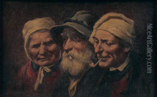 Trois Tetes D'expression Oil Painting - Roman Arregui