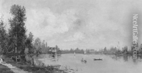 Flusslandschaft Oil Painting - Paul Emmanuel Peraire