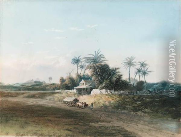 Scenes In The West Indies Oil Painting - Adolphe Theodore J. Potemont