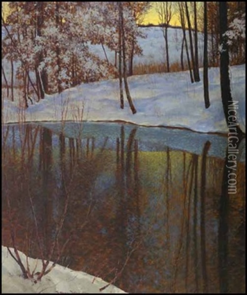 The Quiet Pool, Ontario Oil Painting - Francis Hans Johnston