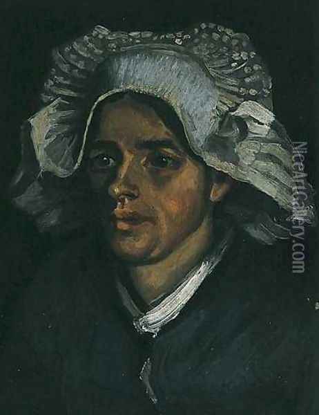 Head Of A Peasant Woman With White Cap II Oil Painting - Vincent Van Gogh