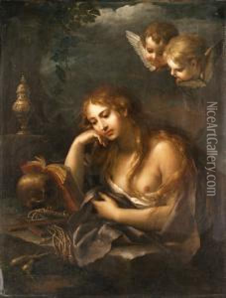 Maddalenapenitente Oil Painting - Girolamo Troppa
