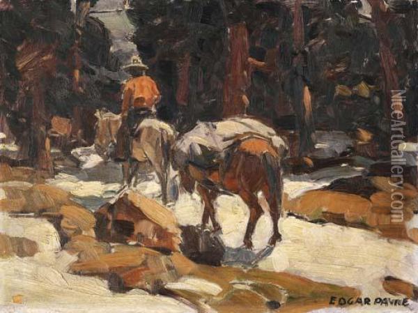 Packing In Oil Painting - Edgar Alwin Payne