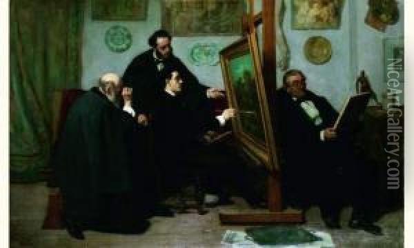 L'atelier Du Peintre Oil Painting - Edouard Moyse