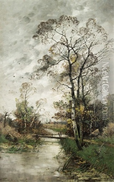 Herbst Am Bach Oil Painting - Heinz Flockenhaus