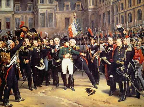 Les Adieux de Fontainebleau, 20th April 1814 Oil Painting - Horace Vernet