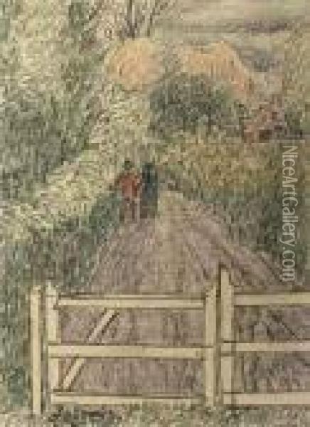 Stroll Along A Country Path Oil Painting - Jan Toorop