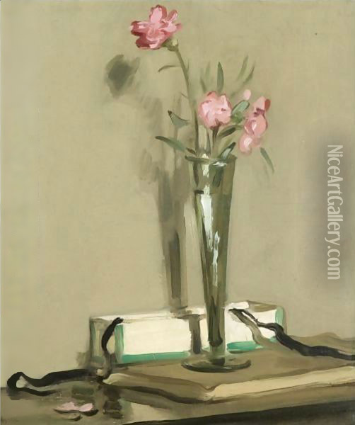 Still Life With Carnations Oil Painting - Samuel John Peploe