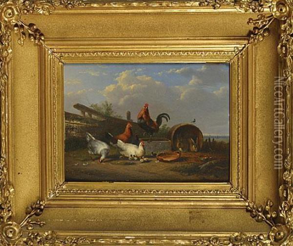 Kippen Oil Painting - Franz van Severdonck