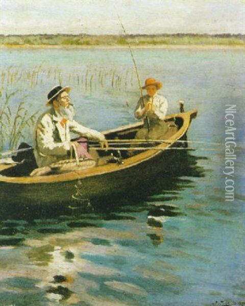 In Barca Oil Painting - Konstantin Egorovich Makovsky