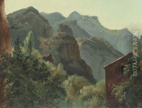 Versant De La Vallee De Saint-vincent (auvergne) Oil Painting - Theodore Rousseau