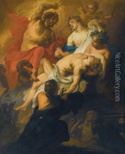 The Gods Mourning Phaeton Oil Painting - Theodor Van Thulden