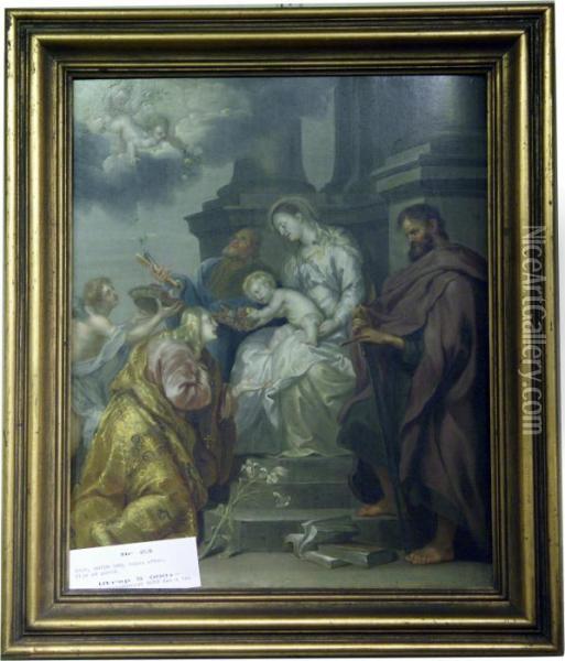 Maria Med Jesusbarnet. Oil Painting - Sir Anthony Van Dyck