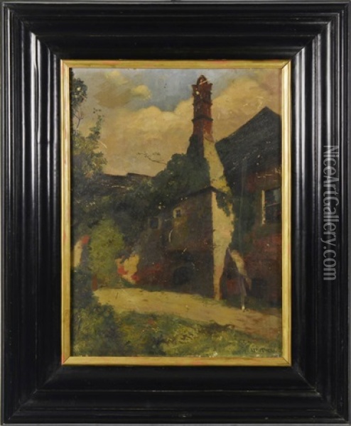 Houses In Durnstein Oil Painting - Rudolf Stoitzner