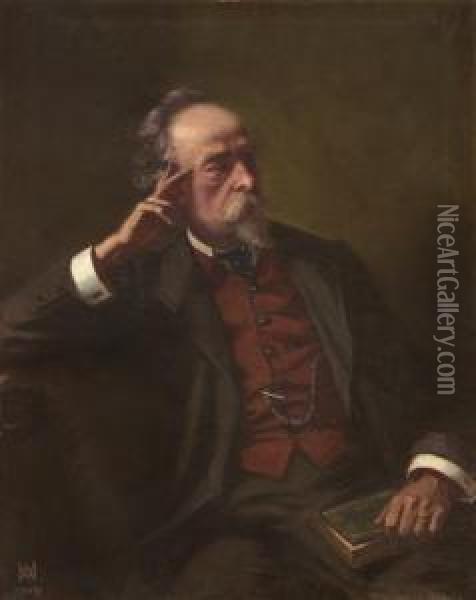 Portrait Of Joseph Forster Oil Painting - Alfred George Morgan
