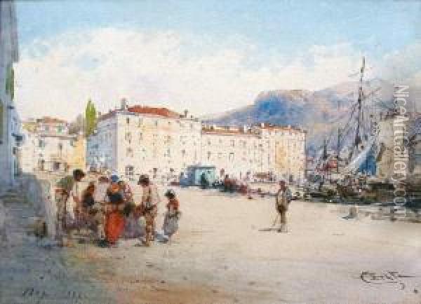 Port De Nice Oil Painting - Emmanuel Costa