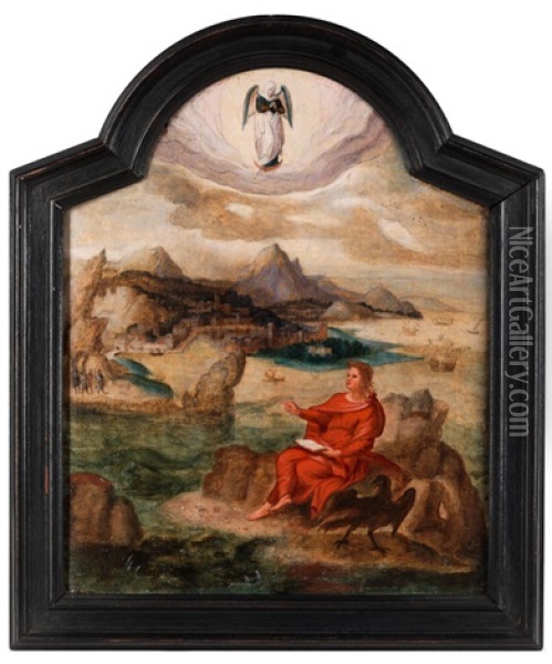 Der Heilige Johannes Evangelist Auf Patmos Oil Painting - Herri met de Bles